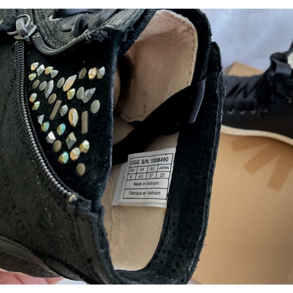 UGG Australia Blaney Crystal High Top Sneakers Black New in Box - Picture 12 of 15
